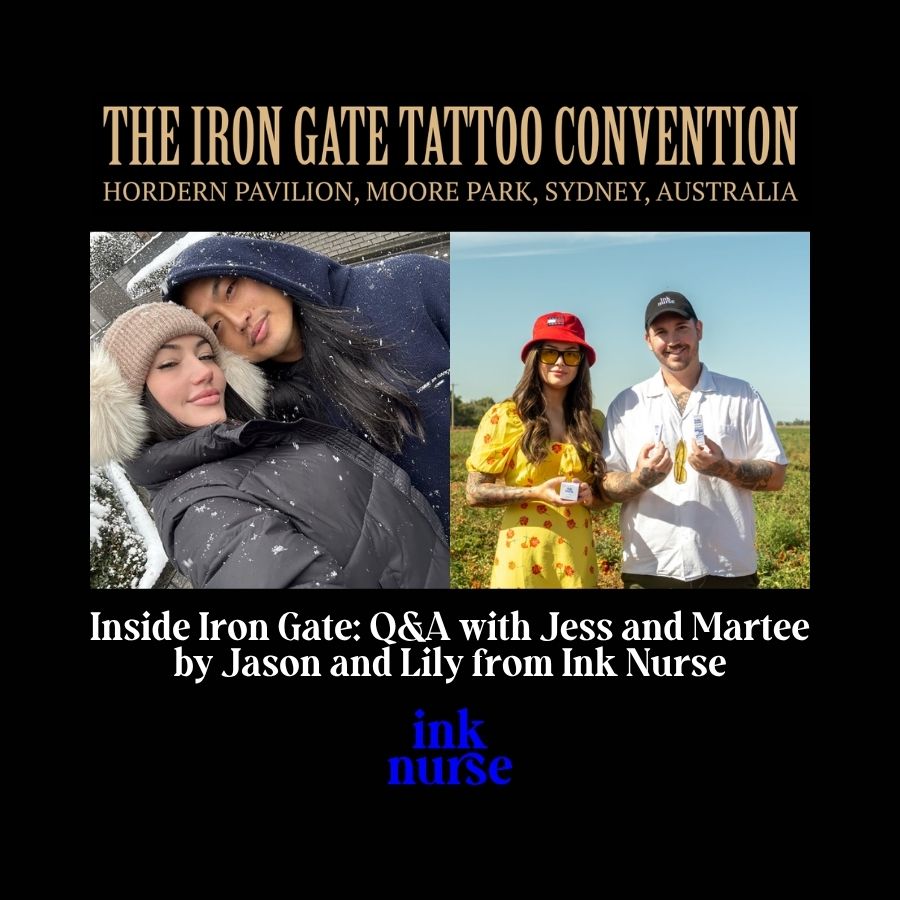 Iron Gate Tattoo Convention directors Jess and Martee, with Jason and Lily from Ink Nurse, for the Iron Gate x Ink Nurse Q&A