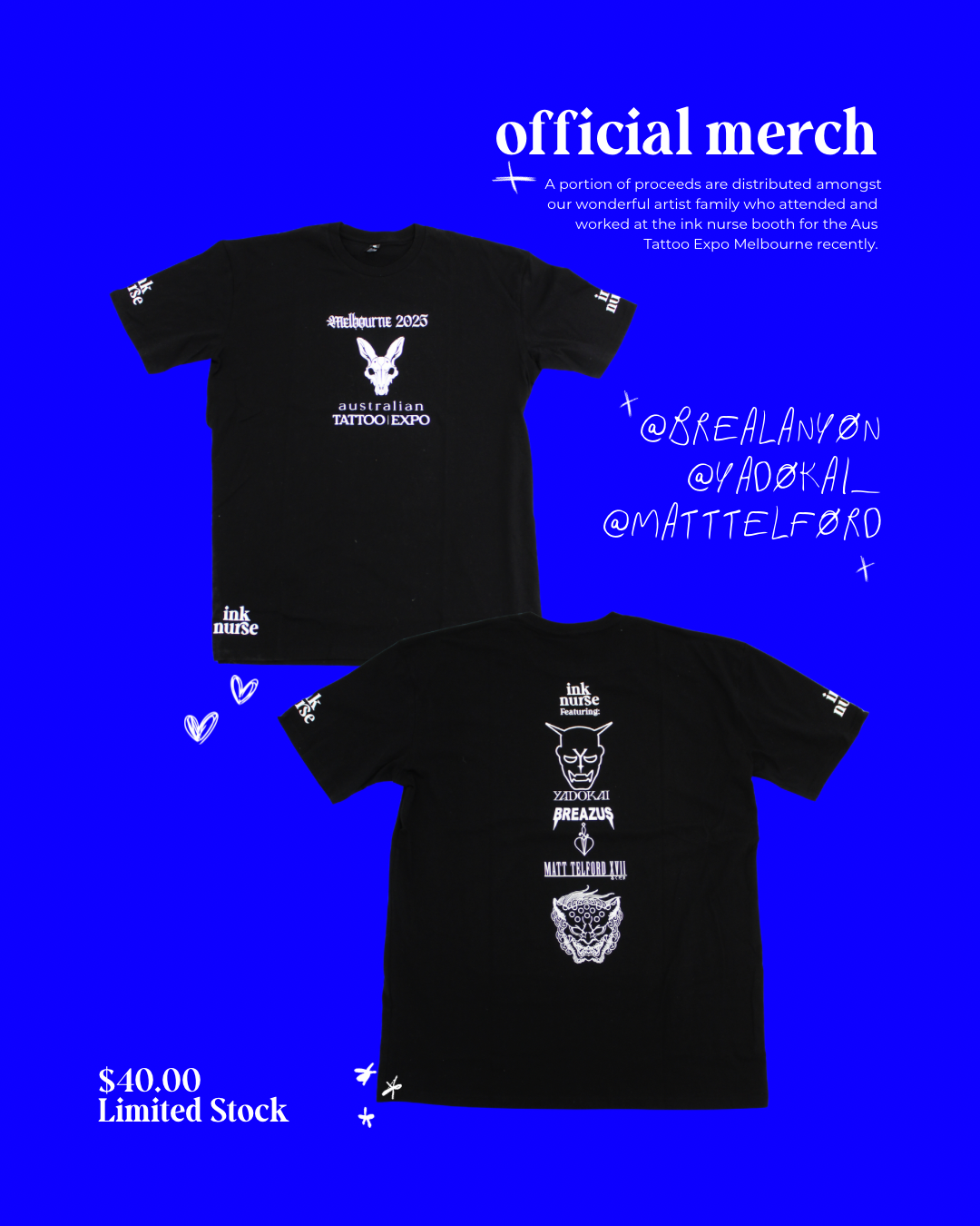 Official Merch - Aus Tattoo Expo Tees (ft our artists)